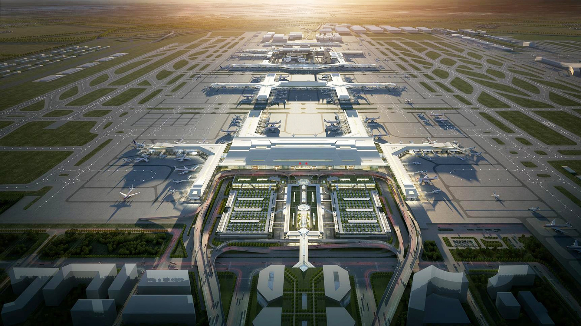 兰州“中川国际机场”T3航站楼 屋面钢桁架顺利提升